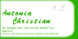 antonia christian business card